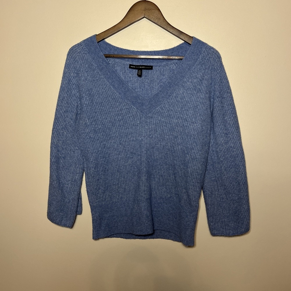 White House Black Market Soft Blue Sweater Bell Sleeve Comfy Winter‎ Warm Small